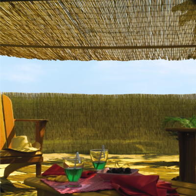 REEDCANE természetes árnyékoló-, belátásgátló kínai bambusznád háló, 1,5x5m, natúr